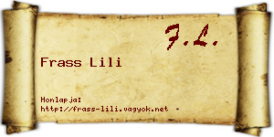 Frass Lili névjegykártya